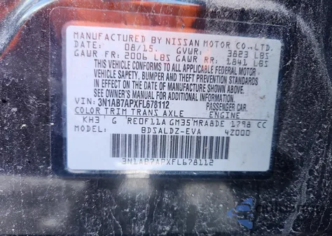 2015 Nissan Sentra S from USA, damaged, VIN 3N1AB7APXFL678112